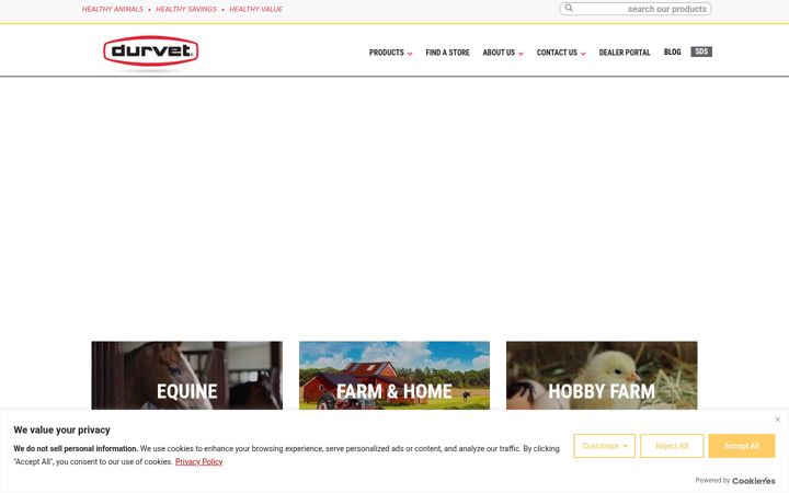 Screenshot of durvet.com