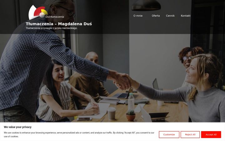 Captura de ecrã de dus-tlumaczenia.pl