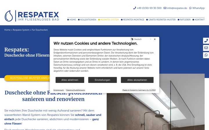 Screenshot of duschecke.de