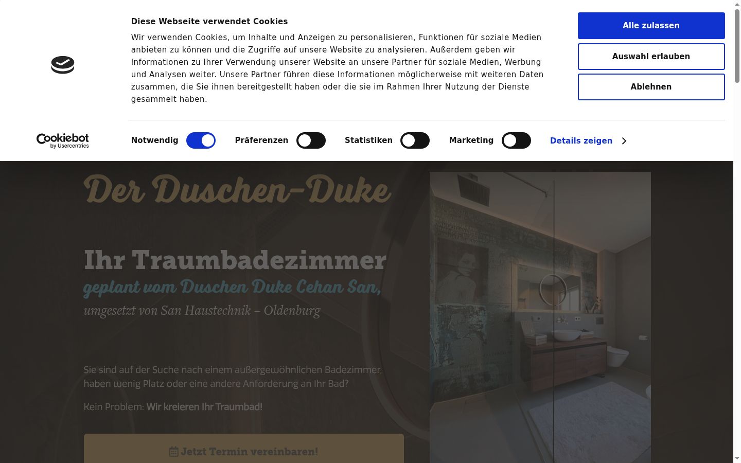 Screenshot of the consent banner shown before any interaction
