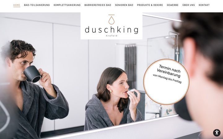 Skjámynd af duschking-krefeld.de