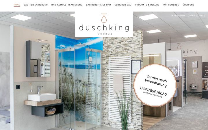 Skjámynd af duschking-oldenburg.de