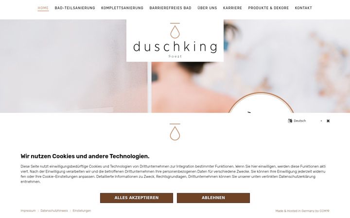 Skjámynd af duschking-soest.de