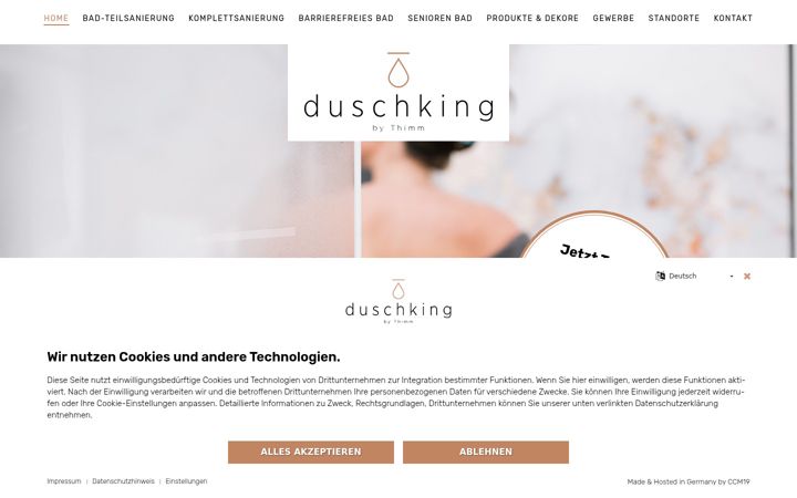 Skjámynd af duschking-thimm.de