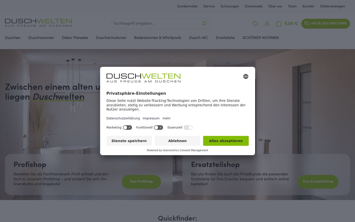 Screenshot of the consent banner shown before any interaction