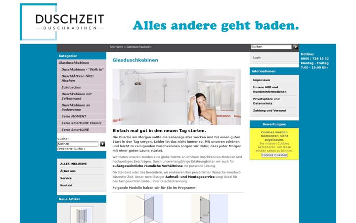 Screenshot of duschzeit.de