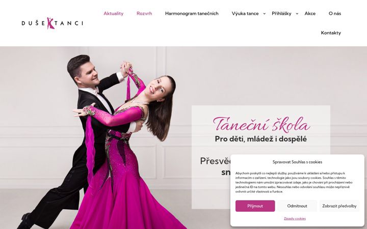 Snímek obrazovky dusektanci.cz
