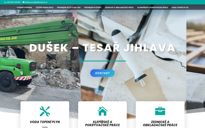 Snímek obrazovky dusektesar.cz