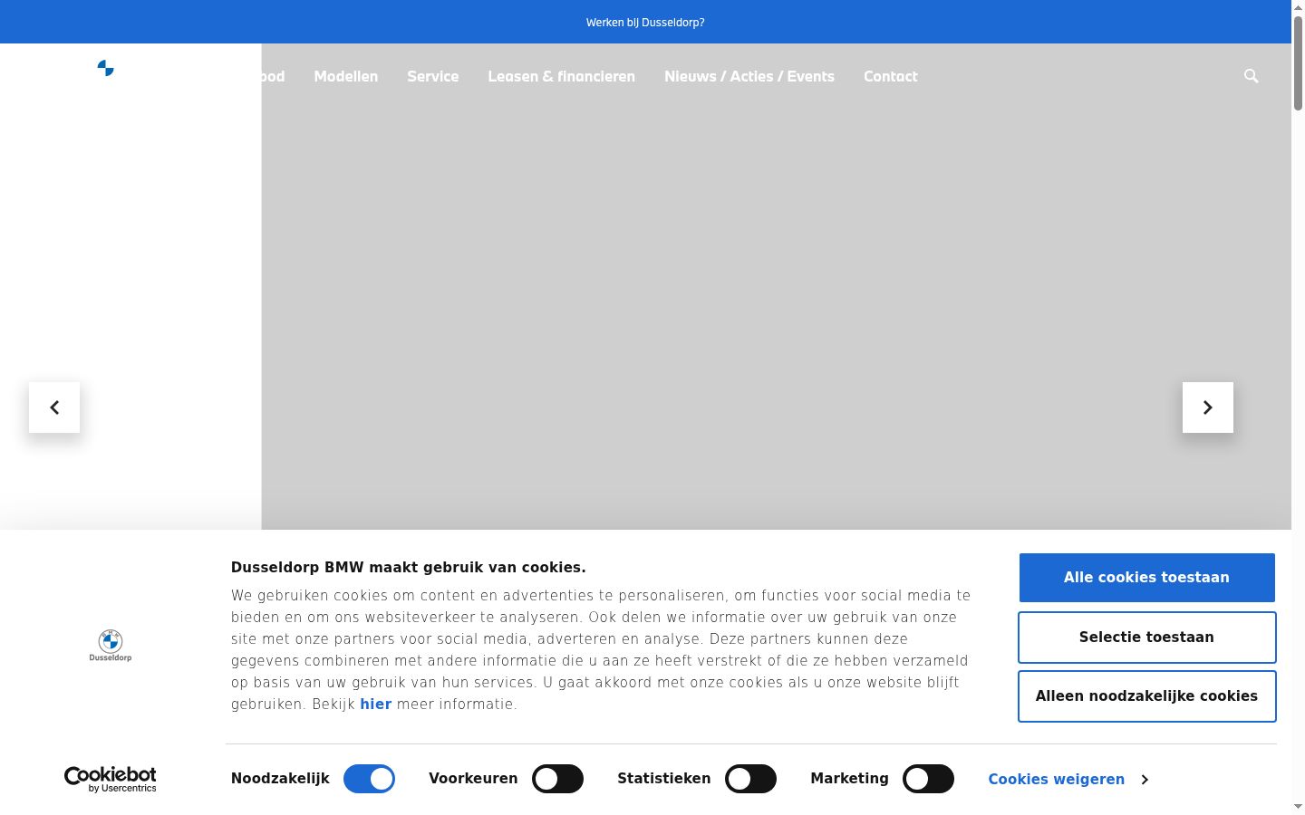 Screenshot del banner di consenso mostrato prima di qualsiasi interazione