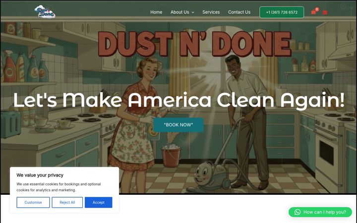 Screenshot of dustanddonetx.com