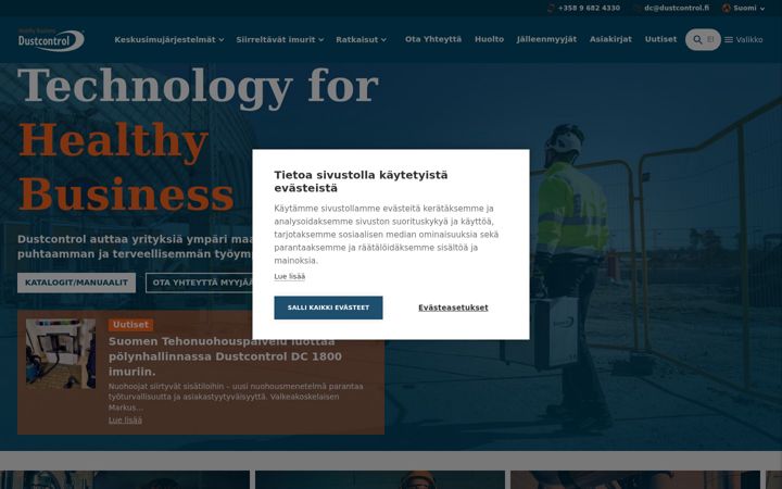 Screenshot di dustcontrol.fi