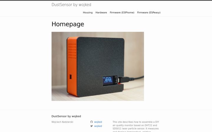 Snimka zaslona za dustsensor.net