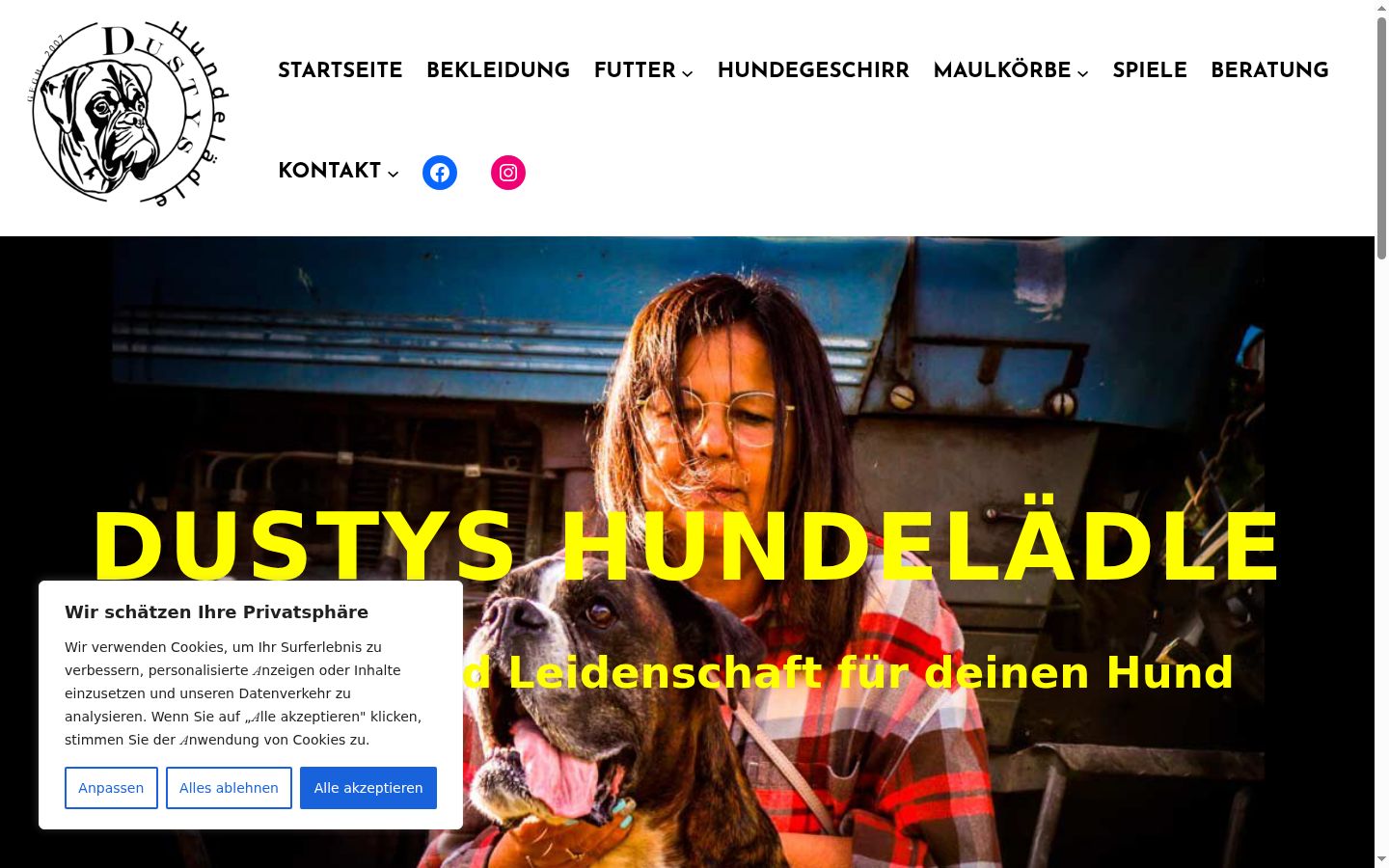 Screenshot des Einwilligungsbanners vor jeglicher Interaktion
