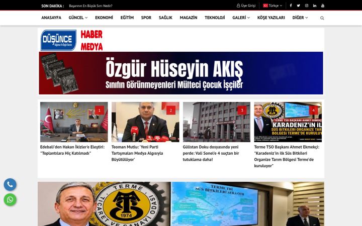Screenshot of dusuncehaber.com