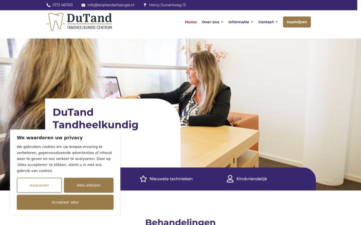 Skærmbillede af dutand.nl