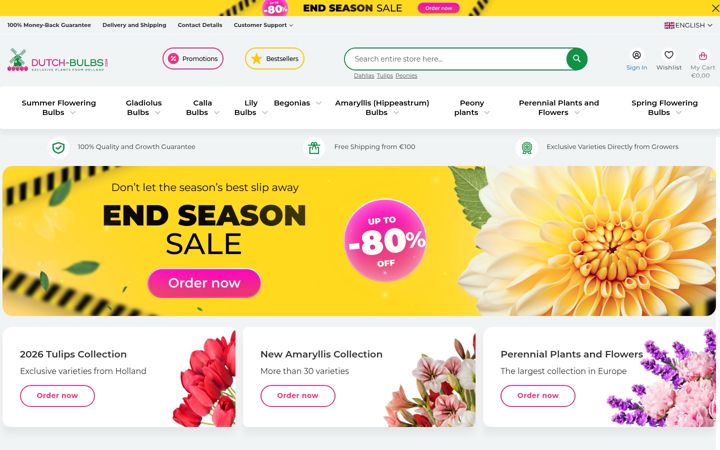 Screenshot of dutch-bulbs.com