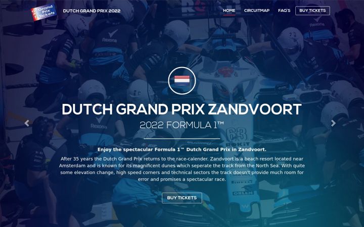 Screenshot of dutch-grandprixtickets.com