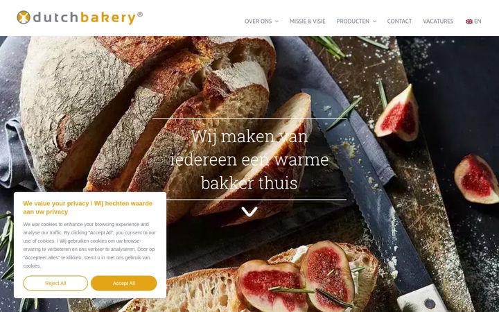 Skærmbillede af dutchbakery.nl