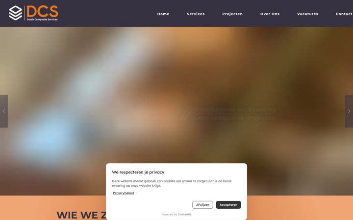 Screenshot of dutchcompositeservices.com