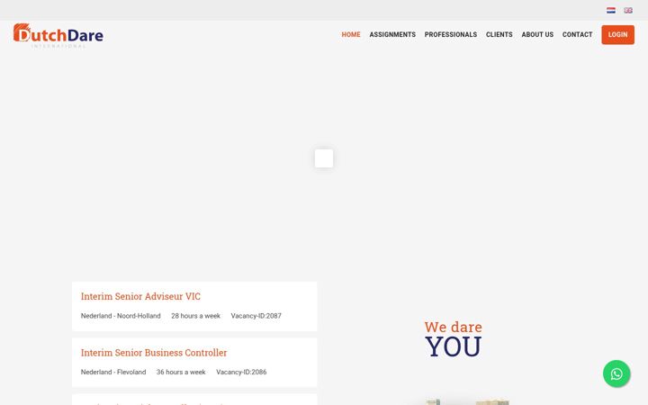 Screenshot di dutchdare.nl