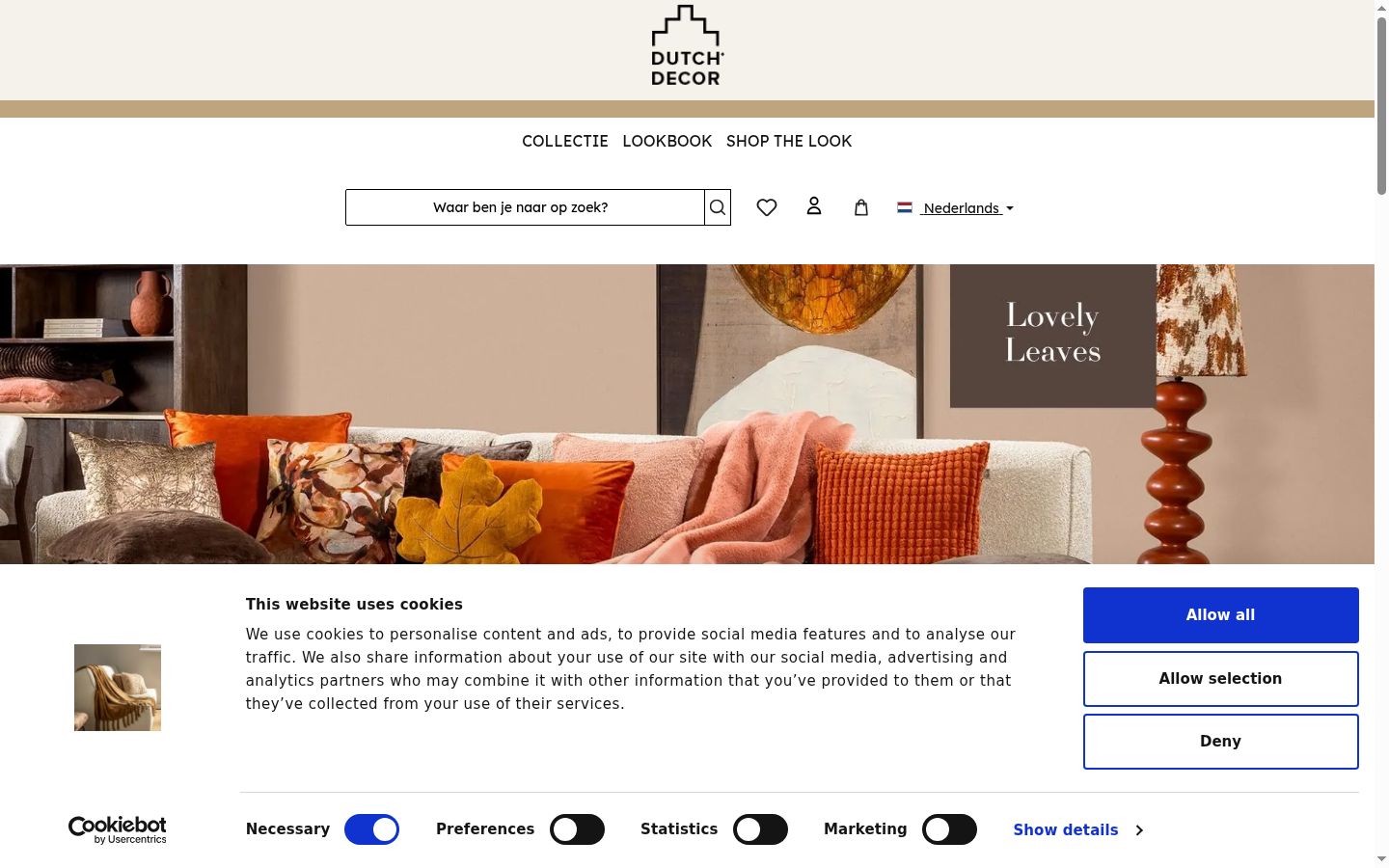 Screenshot of the consent banner shown before any interaction