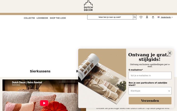 Screenshot of dutchdecor.com
