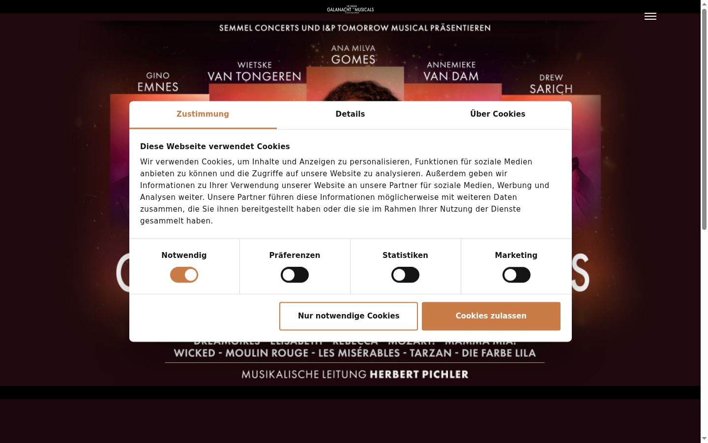 Screenshot del banner di consenso mostrato prima di qualsiasi interazione