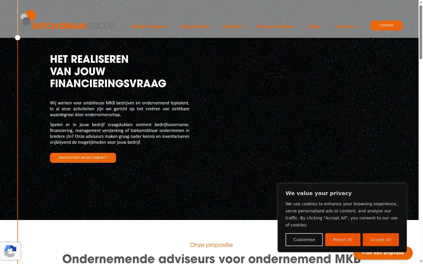 Screenshot del banner di consenso mostrato prima di qualsiasi interazione
