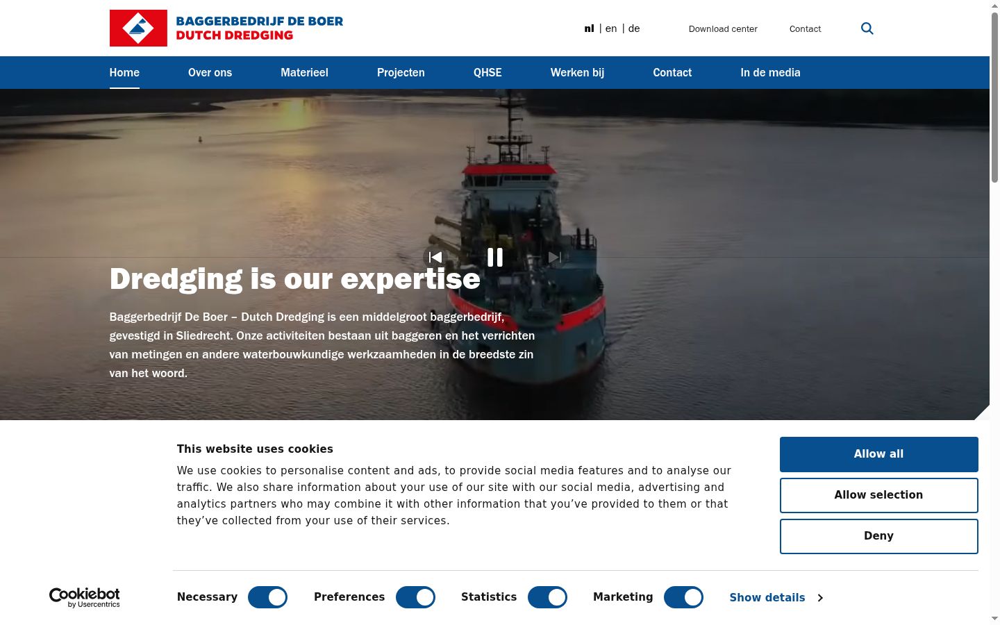 Screenshot del banner di consenso mostrato prima di qualsiasi interazione