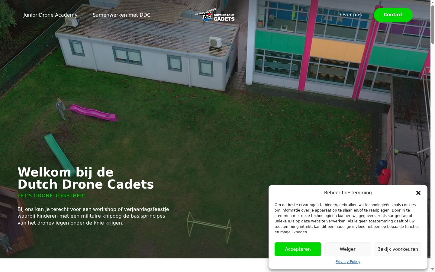 Screenshot del banner di consenso mostrato prima di qualsiasi interazione