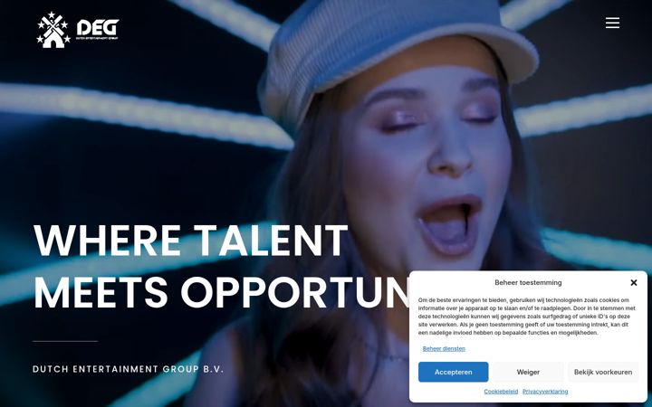 Screenshot of dutchentertainmentgroup.com