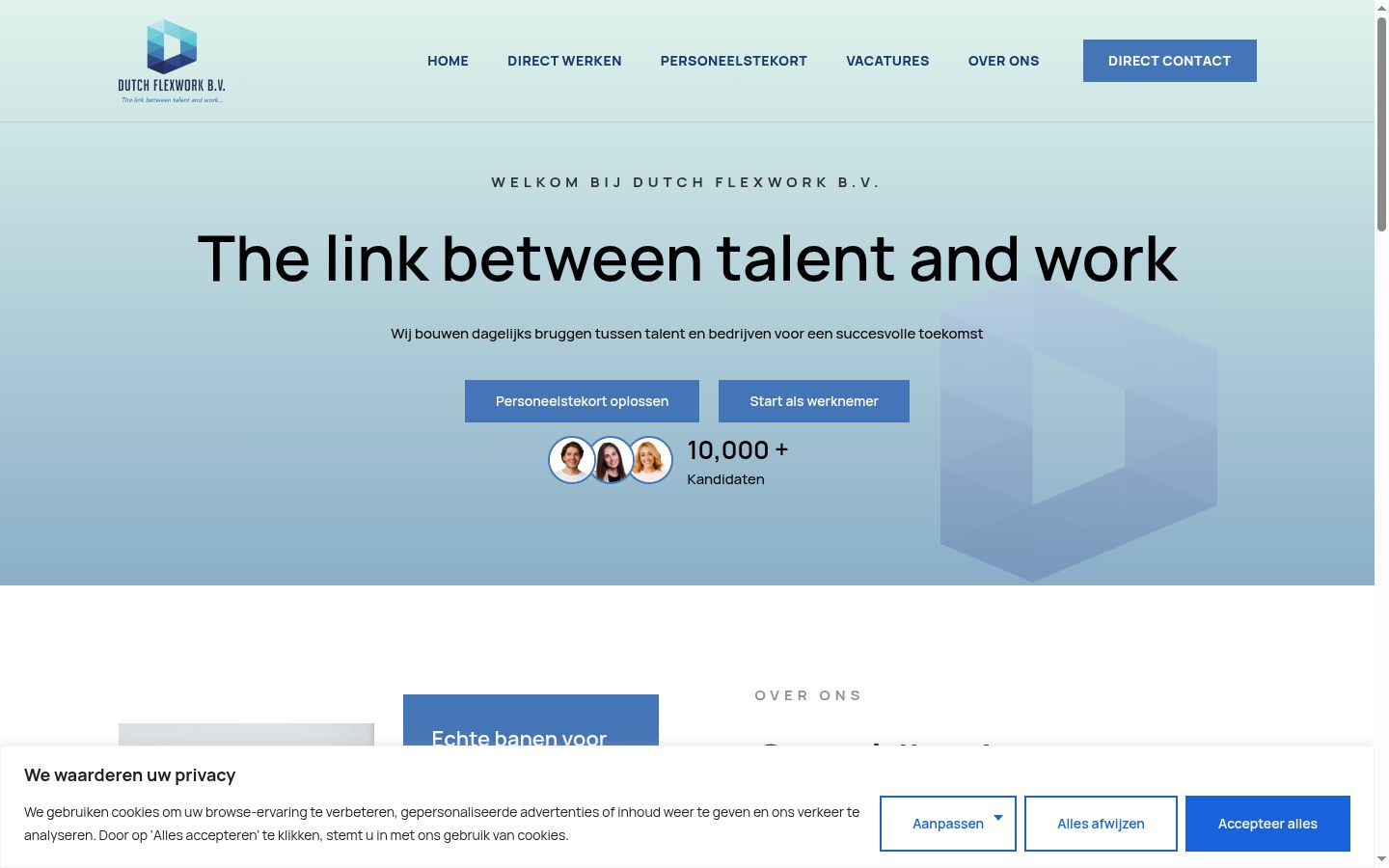 Screenshot del banner di consenso mostrato prima di qualsiasi interazione