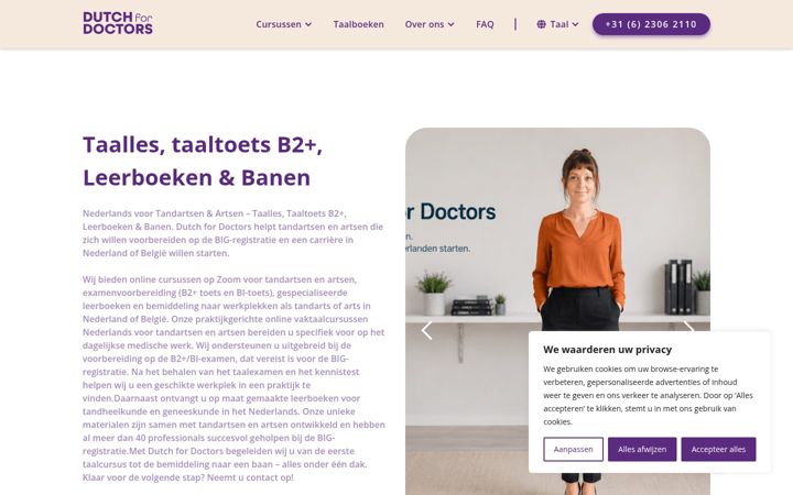 Screenshot di dutchfordoctors.nl