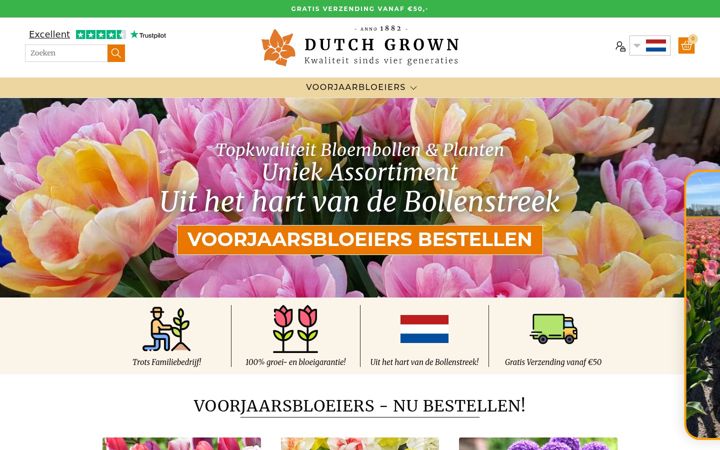 Screenshot di dutchgrown.nl