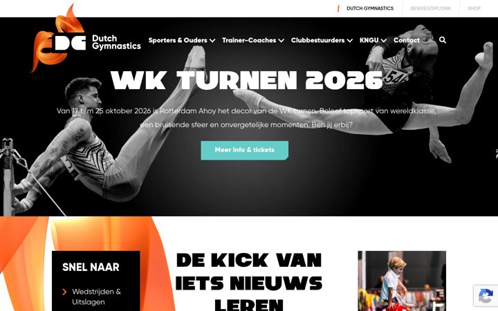 Snímek obrazovky dutchgymnastics.nl