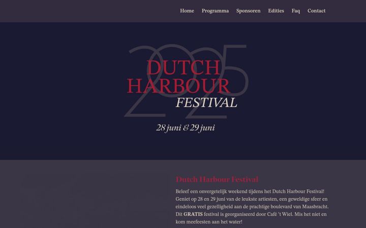 Screenshot di dutchharbourfestival.nl