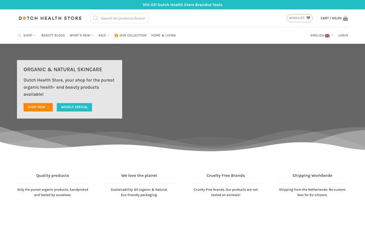 Screenshot of dutchhealthstore.com