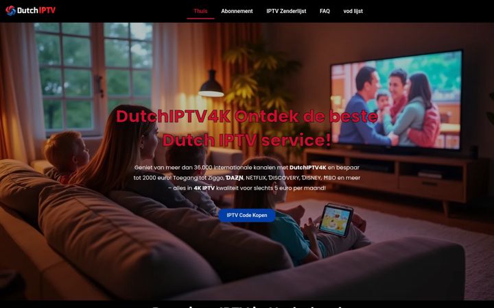 Snímek obrazovky dutchiptv4k.nl