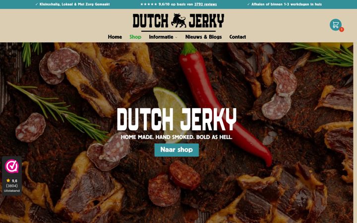 Screenshot of dutchjerky.com
