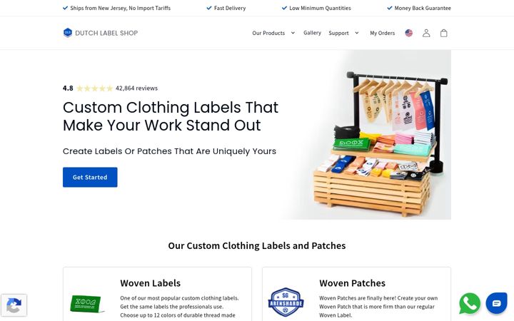 Screenshot of dutchlabelshop.com