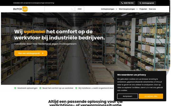 Snímek obrazovky dutchledprojects.nl