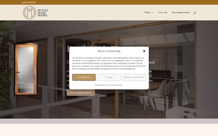 Snímek obrazovky dutchmadedoors.nl