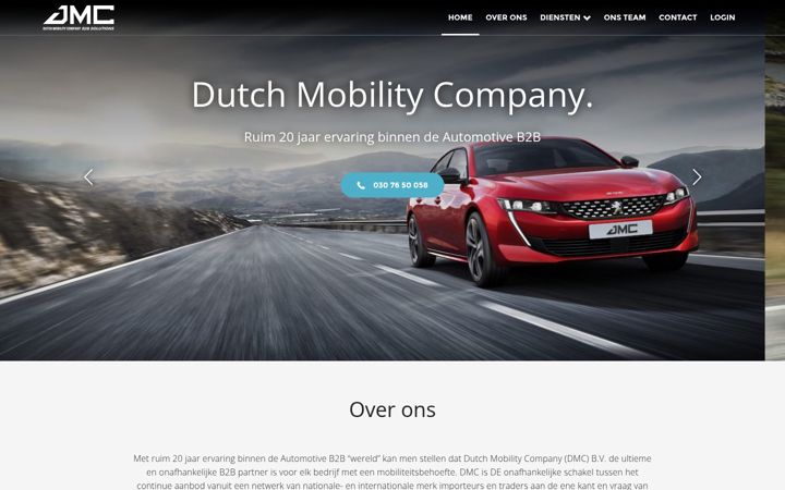 Screenshot von dutchmobilitycompany.nl