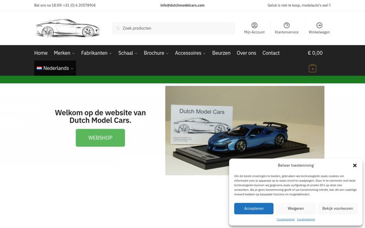 Screenshot of dutchmodelcars.com