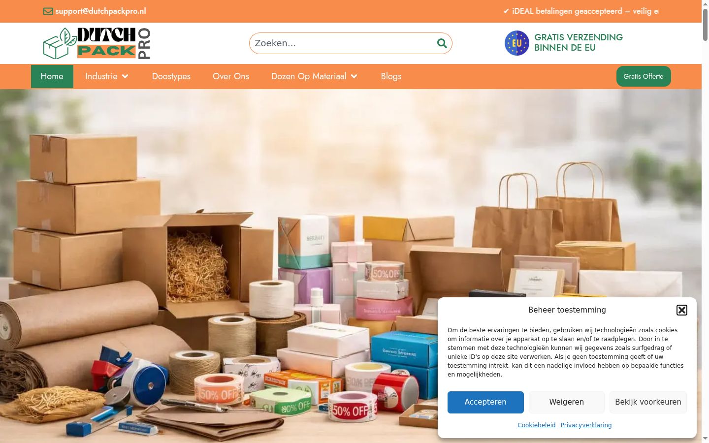 Screenshot del banner di consenso mostrato prima di qualsiasi interazione