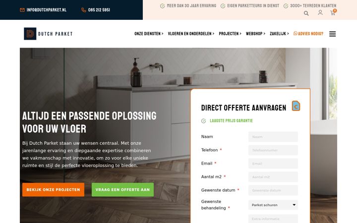 Screenshot di dutchparket.nl