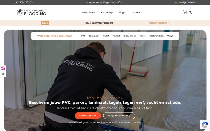 Screenshot di dutchprotectflooring.nl