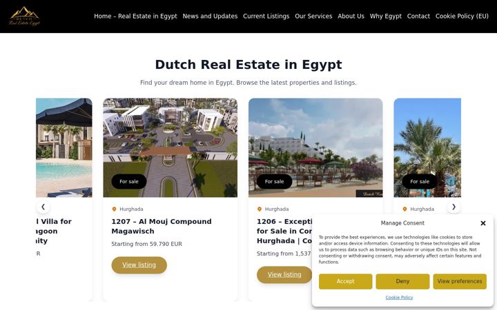Screenshot of dutchrealestateegypt.com