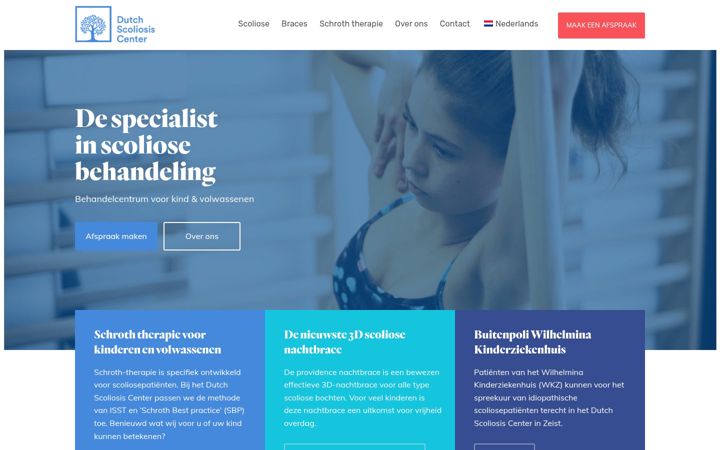 Екранна снимка на dutchscoliosiscenter.nl