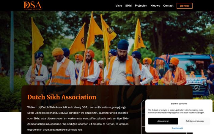 Screenshot di dutchsikhassociation.nl